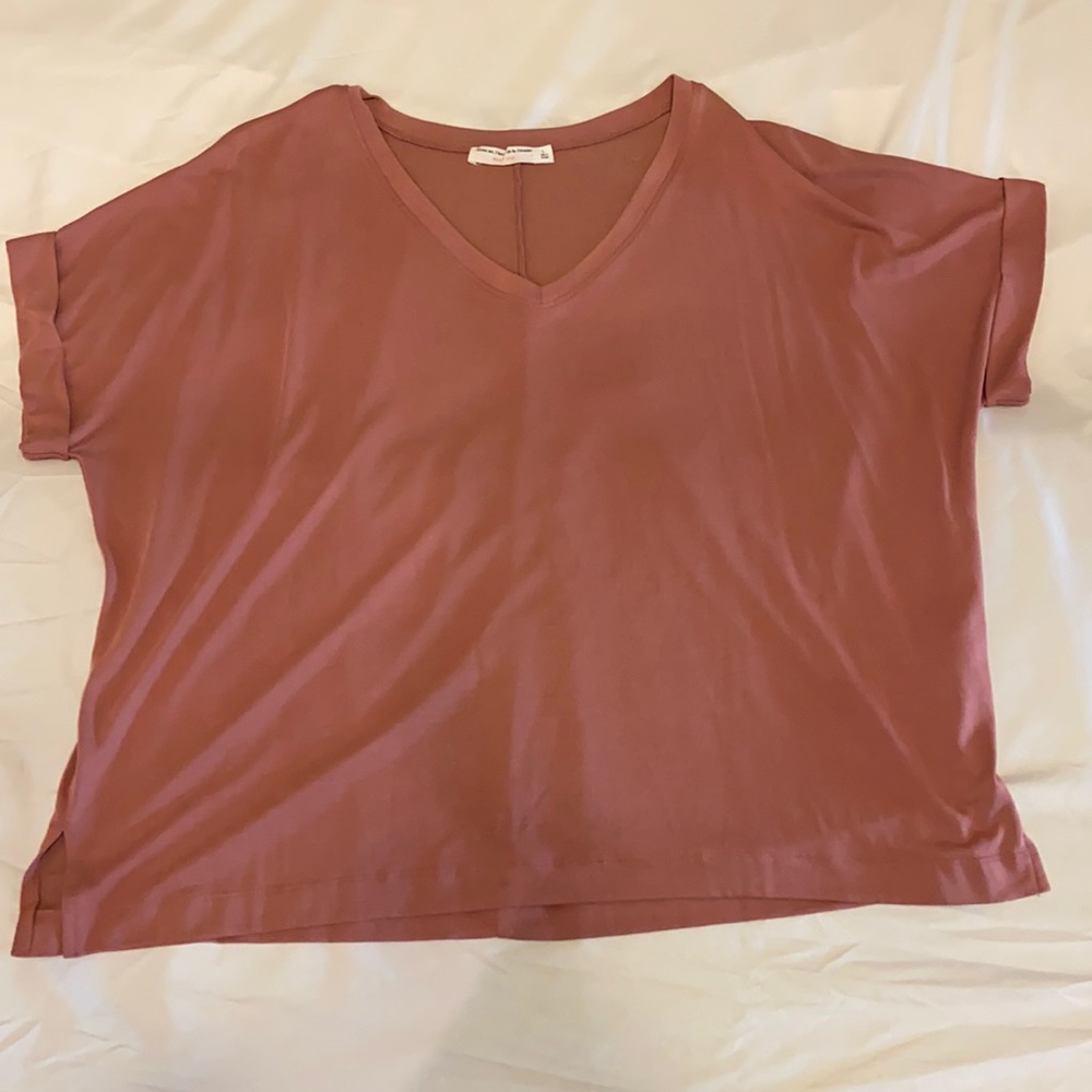 Dusty Rose V-Neck Crop Top